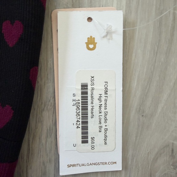 NWT Spiritual Gangster xs/s Rosaline Hearts Highneck Jacquard bra - Picture 5 of 8